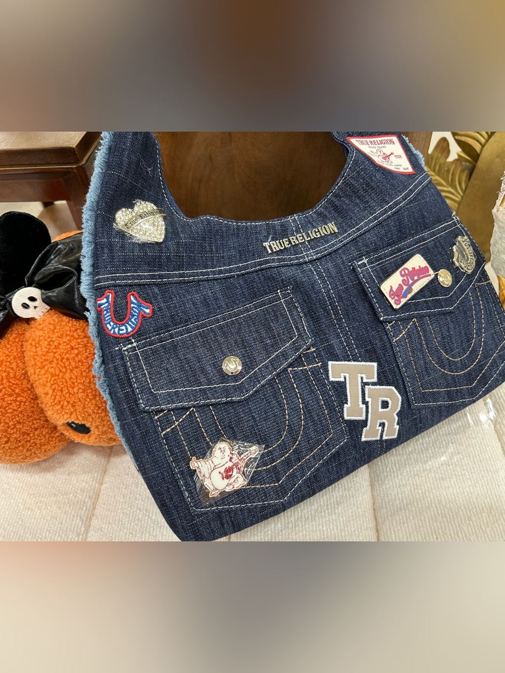 True Religion Blue Denim Purse Bag Satchel